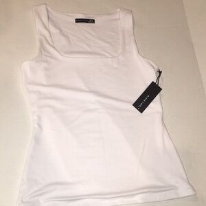 NWT Black Tape White Tank Top | Size M
